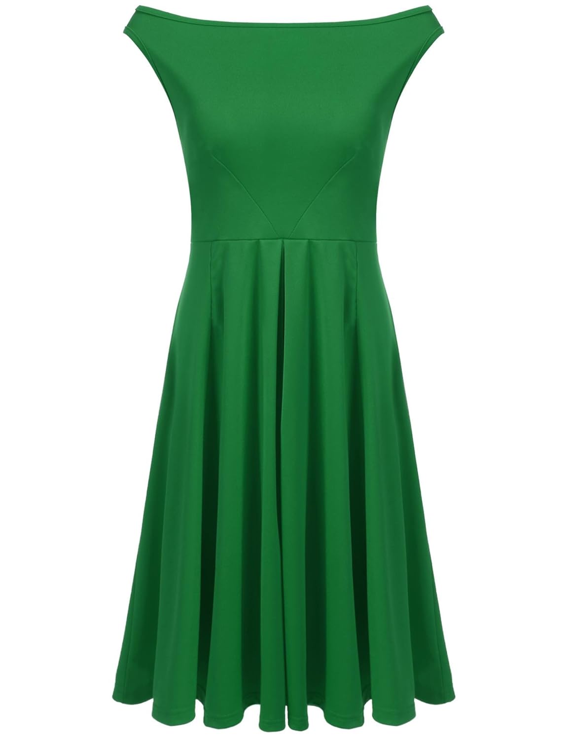 goldenfox 女士复古 a 字型开领无袖经典褶皱溜冰裙 s-xxl 码 绿色